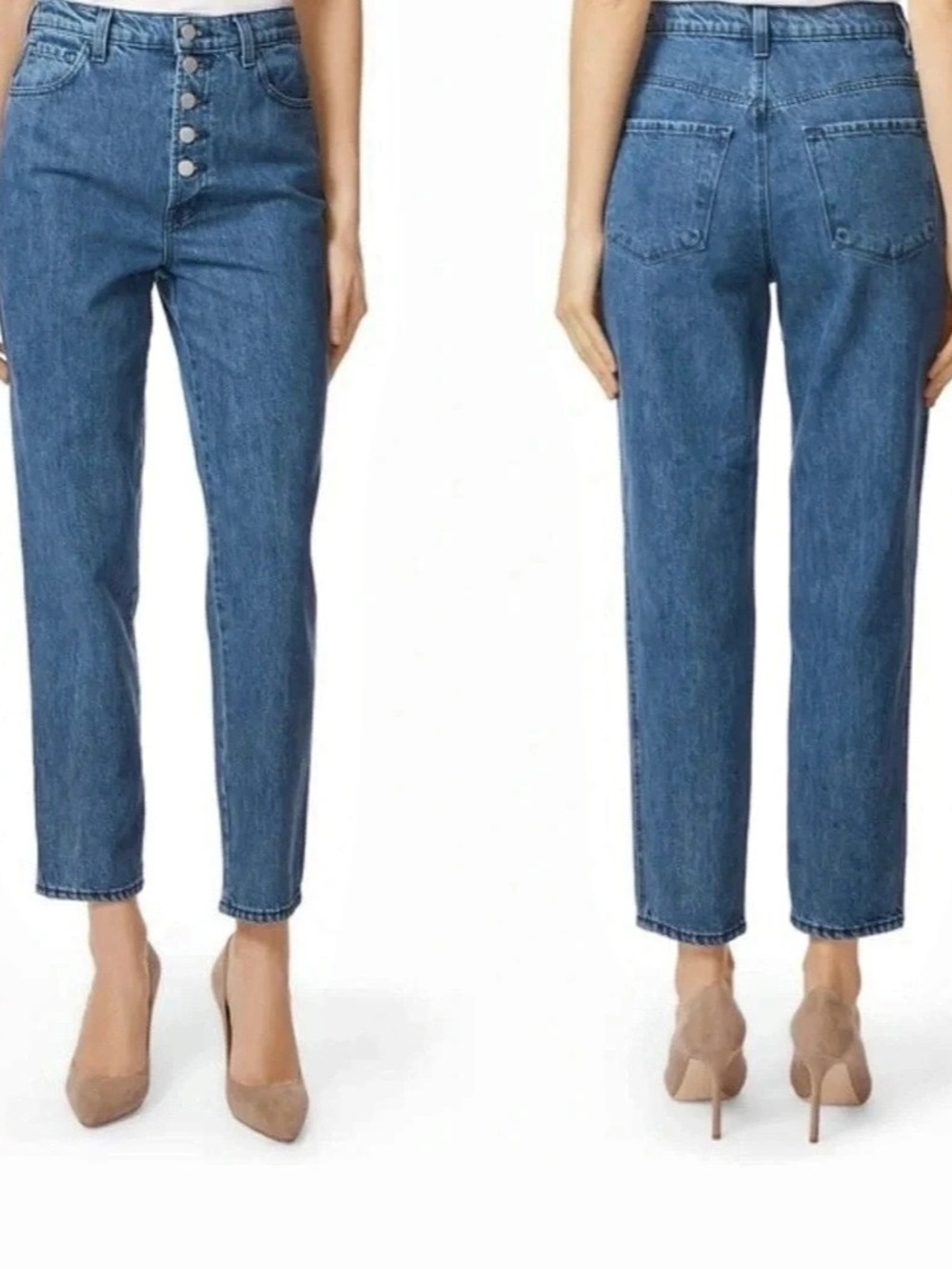 J Brand Heather Button Fly Straight Leg Jeans Blue Waist 27